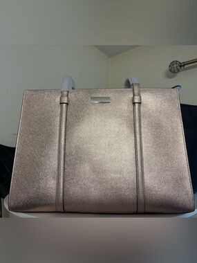 Kate Spade “Kenzie” Metallic Rose Gold Saffia Large Tote Limited Edition
